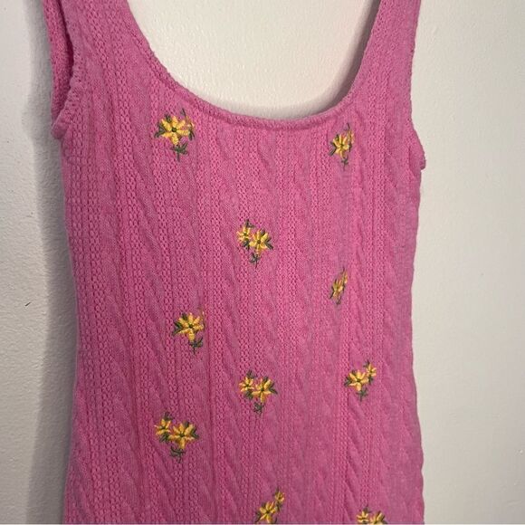 ZARA Floral Embroidery Cable Knit Dress Blogger Favorite Size S - Picture 6 of 7